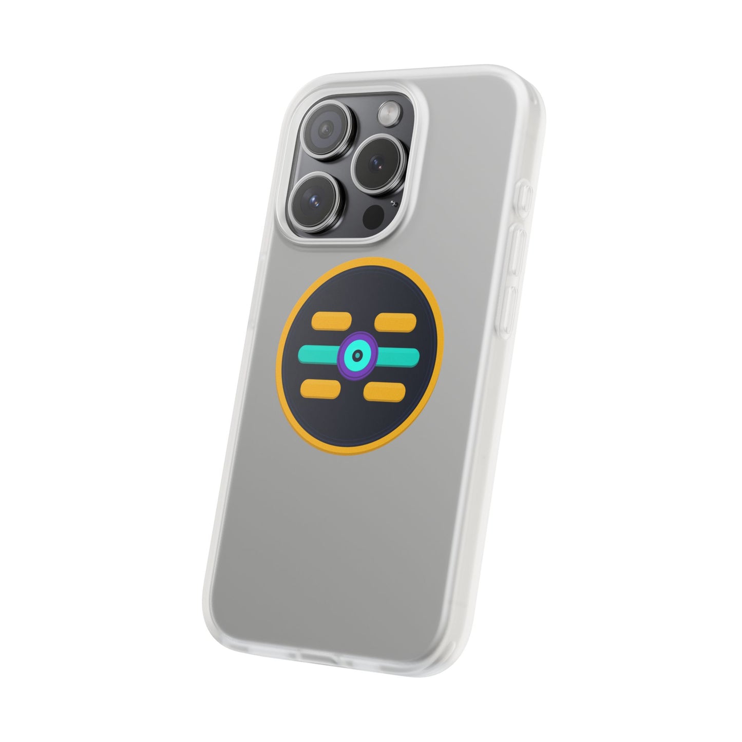 The Boards Shop Clear Phone Case with Colorful Tech Emblem