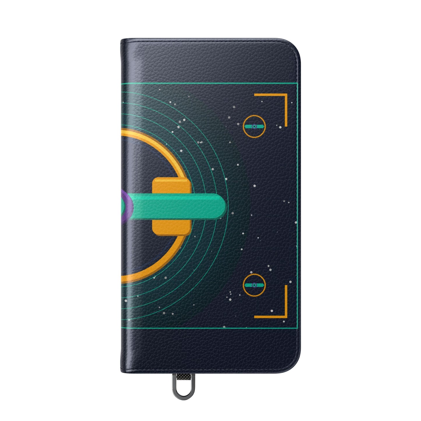 Unboards Cosmic Flip Case — Retro Space Tech Wallet Cover