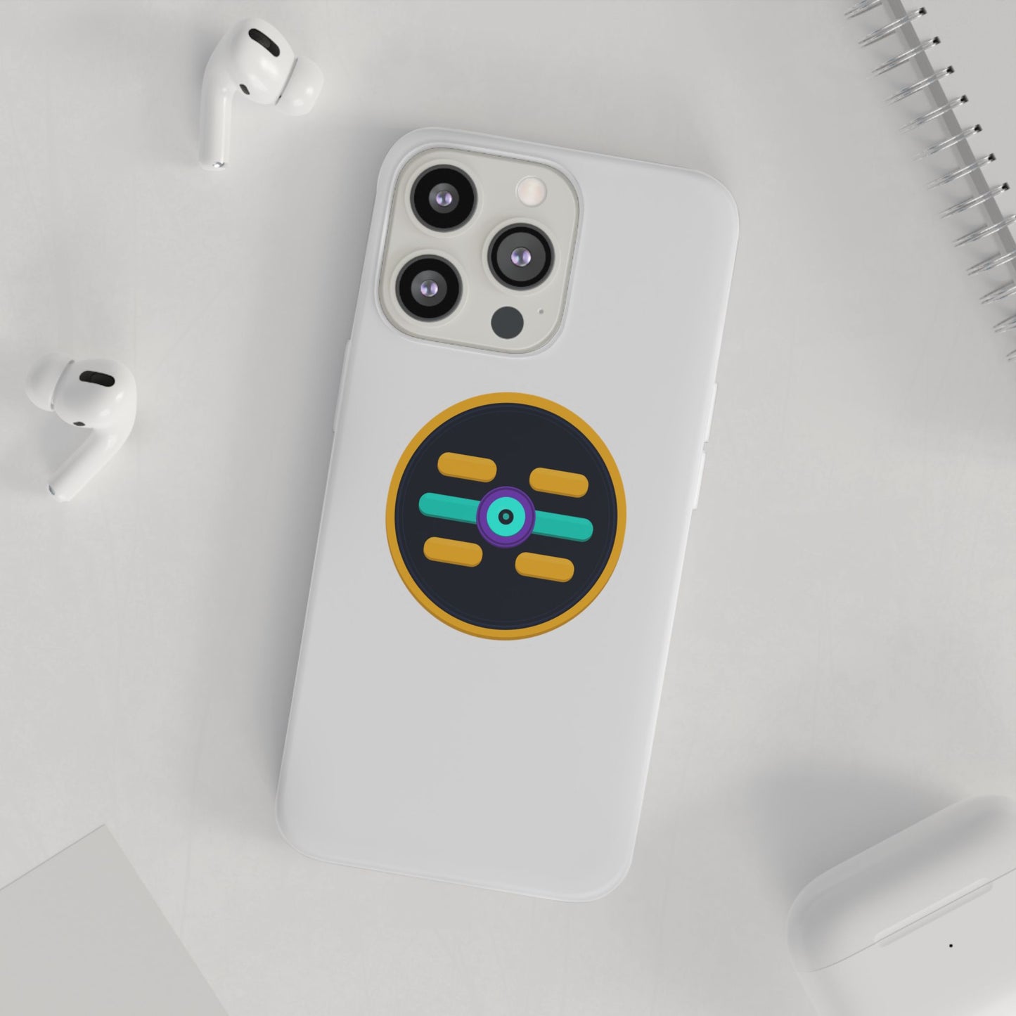 The Boards Shop Clear Phone Case with Colorful Tech Emblem