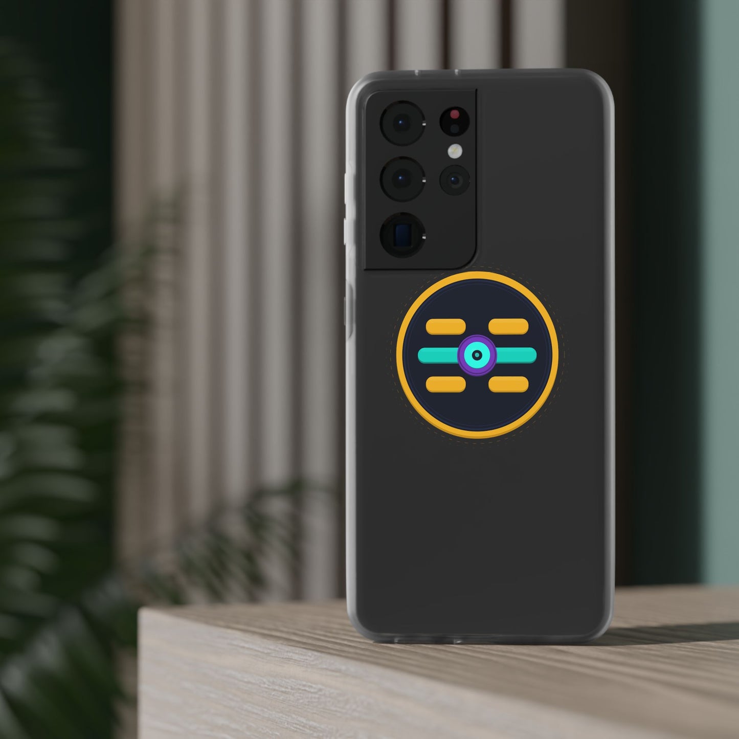 The Boards Shop Clear Phone Case with Colorful Tech Emblem
