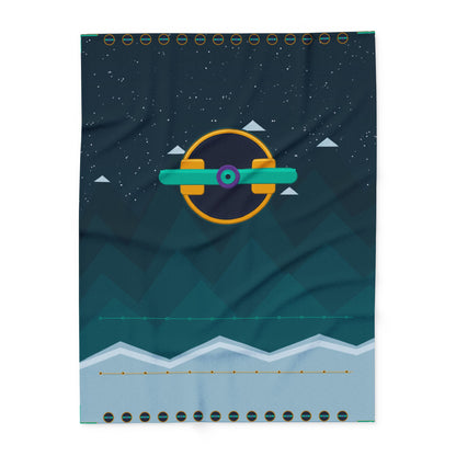 Unboards Arctic Night Fleece Blanket — Geometric Polar Landscape Throw