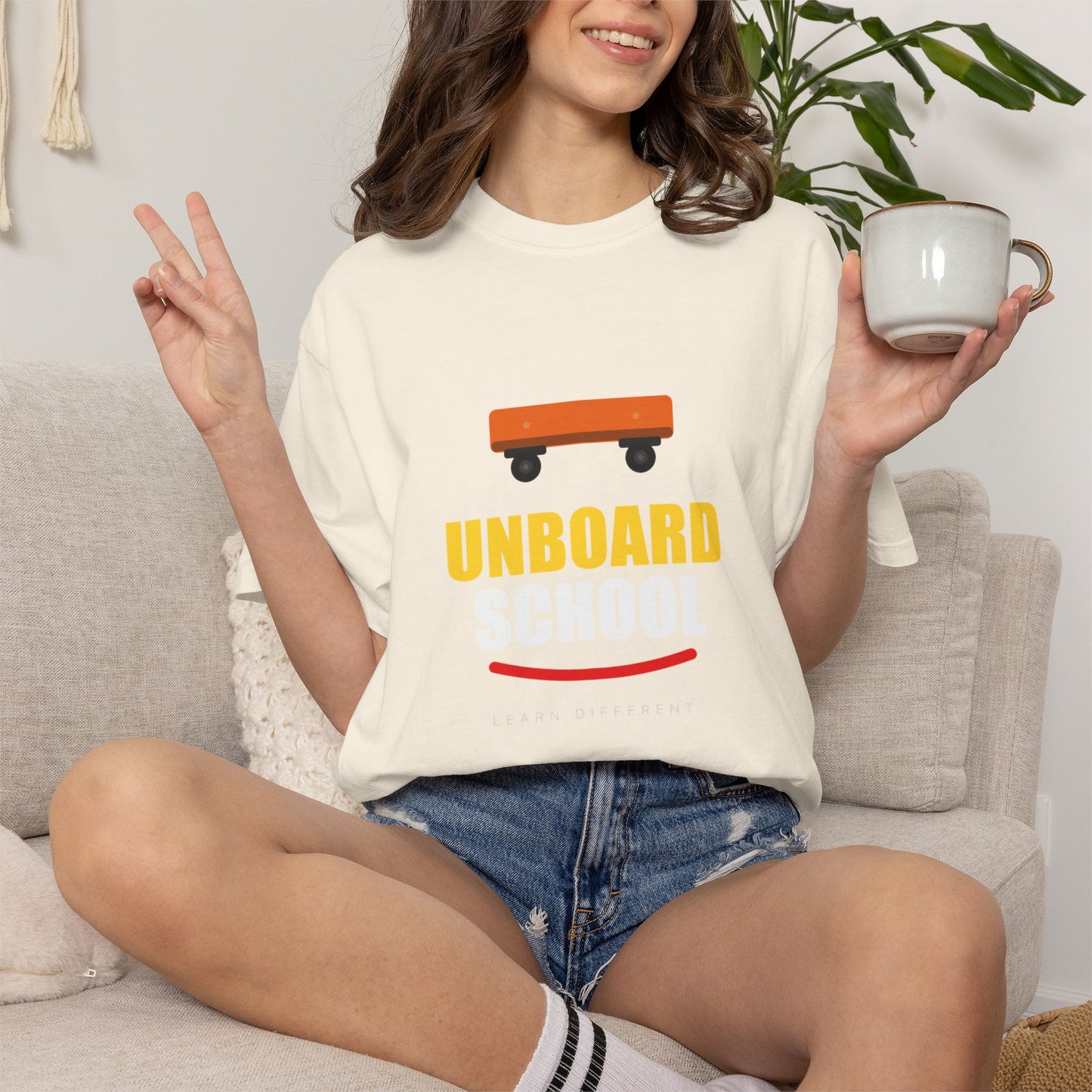 Unboard Skateboard T‑Shirt — Minimal Retro Skate Graphic Tee