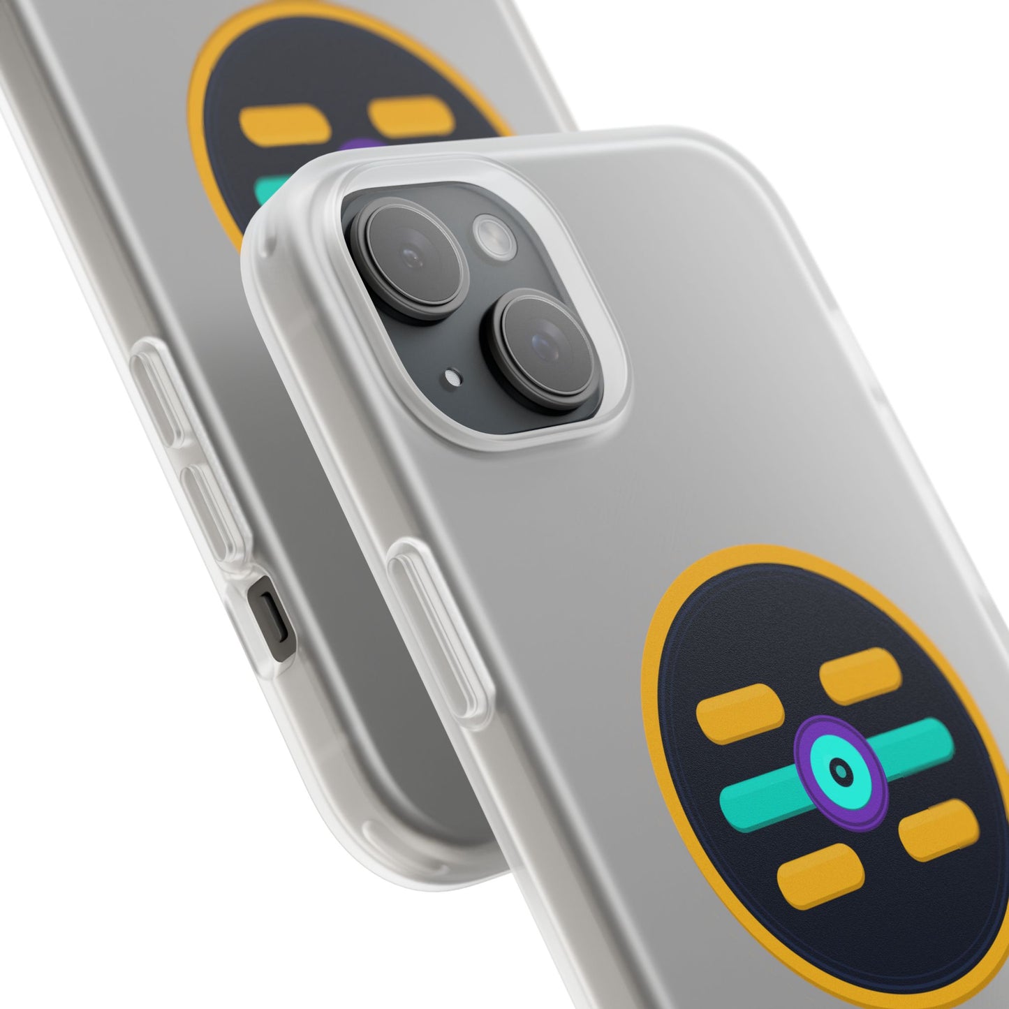 The Boards Shop Clear Phone Case with Colorful Tech Emblem
