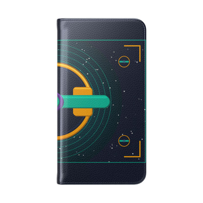 Unboards Cosmic Flip Case — Retro Space Tech Wallet Cover