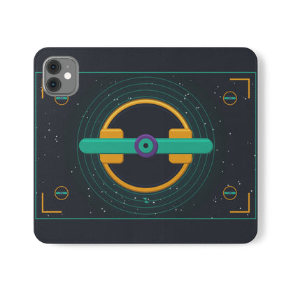 Unboards Cosmic Flip Case — Retro Space Tech Wallet Cover