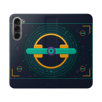 Unboards Cosmic Flip Case — Retro Space Tech Wallet Cover