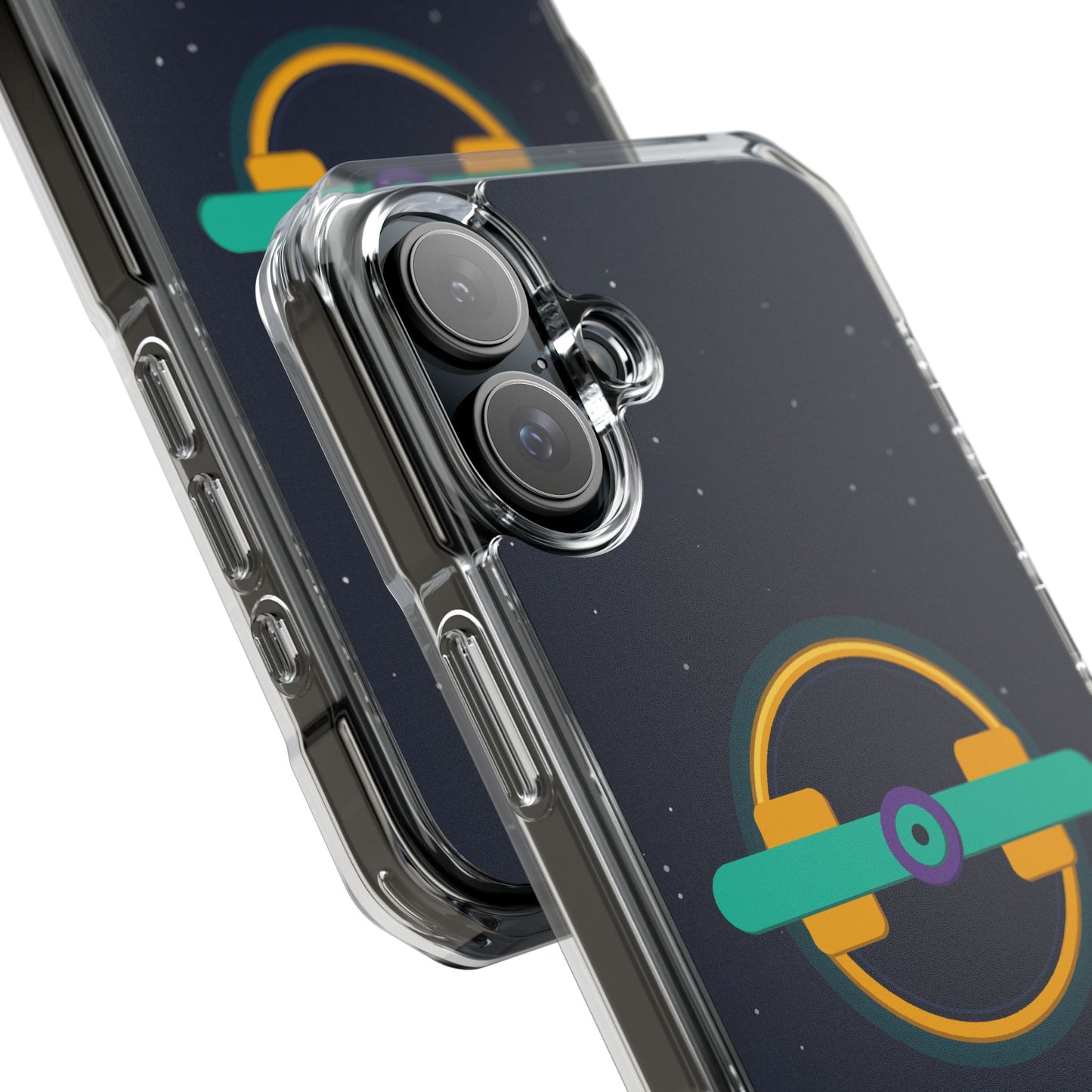 The Boards Shop Clear Magnetic Phone Case — Retro Space Target