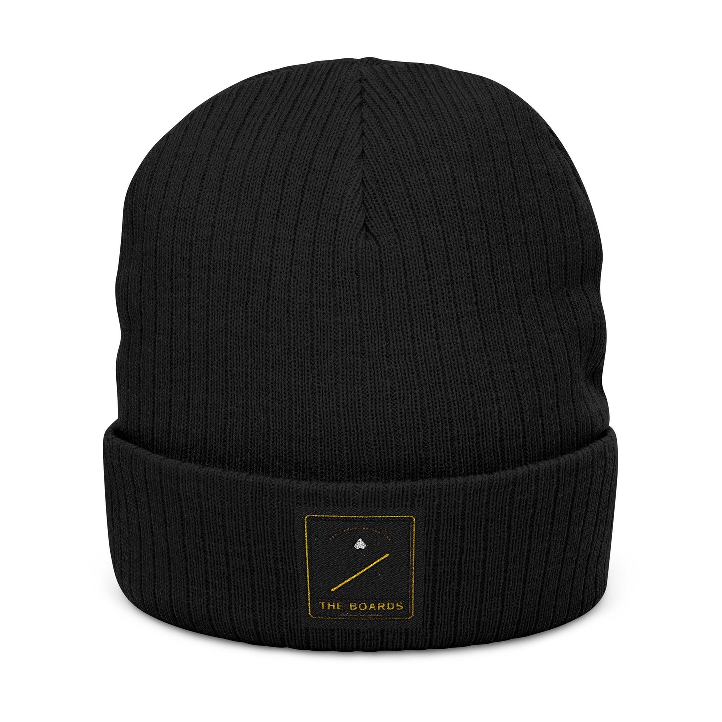 The Boards Embroidered Ribbed Beanie — Snowboard Culture Knit Hat